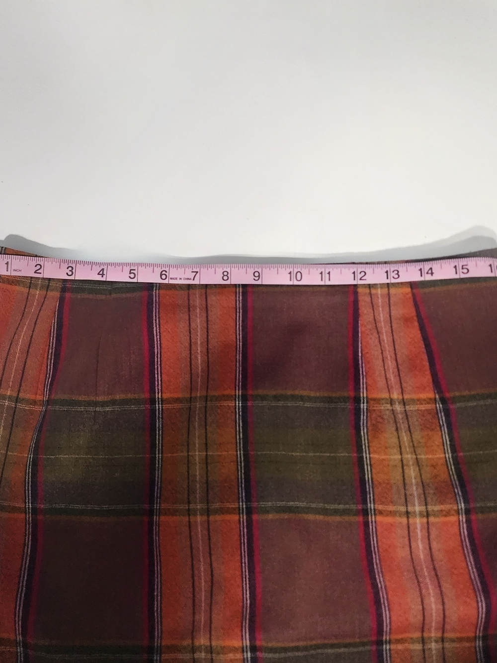 Chadwicks Olive, Rust, Brown Plaid Skirt 100% Wool - Picture 6 of 8